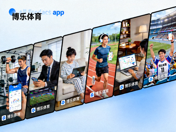 多屏展示不同职业人群在不同场景下使用博乐体育app进行运动或观看赛事